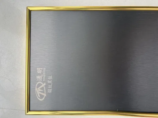 Folha de metal de titânio preto de tecido acetinado de cor de aço inoxidável de alta qualidade para luxo